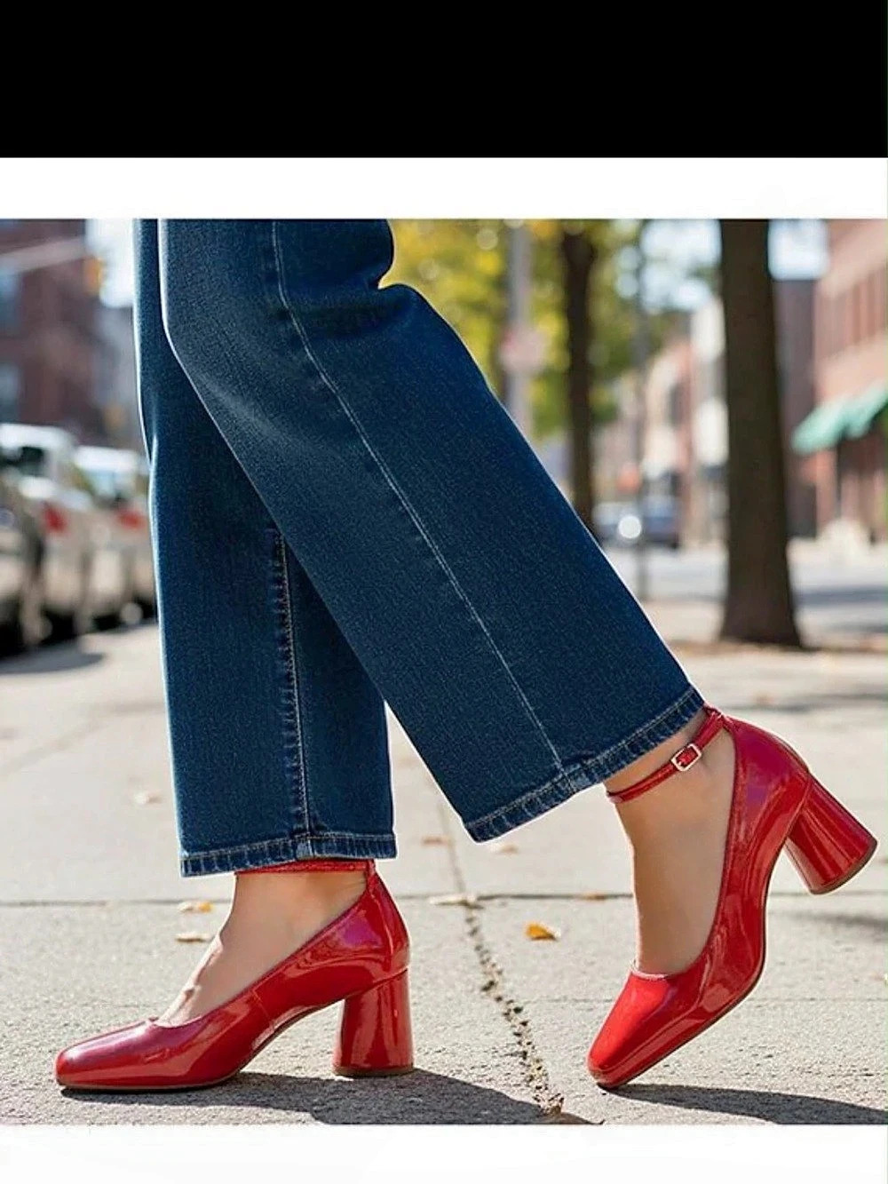 Copper Key Jazzy Patent Ankle Strap Pumps Red NWT